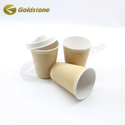 Эко-бумажные чашки с индивидуальным брендом 12 унций Kraft Ripple Cup ISO9001