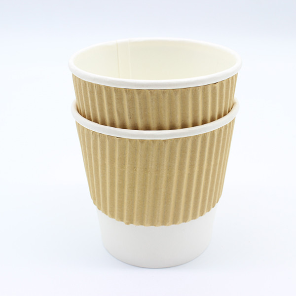 Комбинирующая изоляция Kraft Ripple Paper Cups и изоляция для горячих и холодных напитков 0