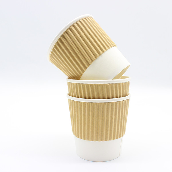 Комбинирующая изоляция Kraft Ripple Paper Cups и изоляция для горячих и холодных напитков 1